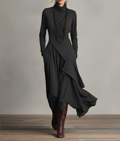 Valentina| Vestido de cuello alto estilo bohemio morado